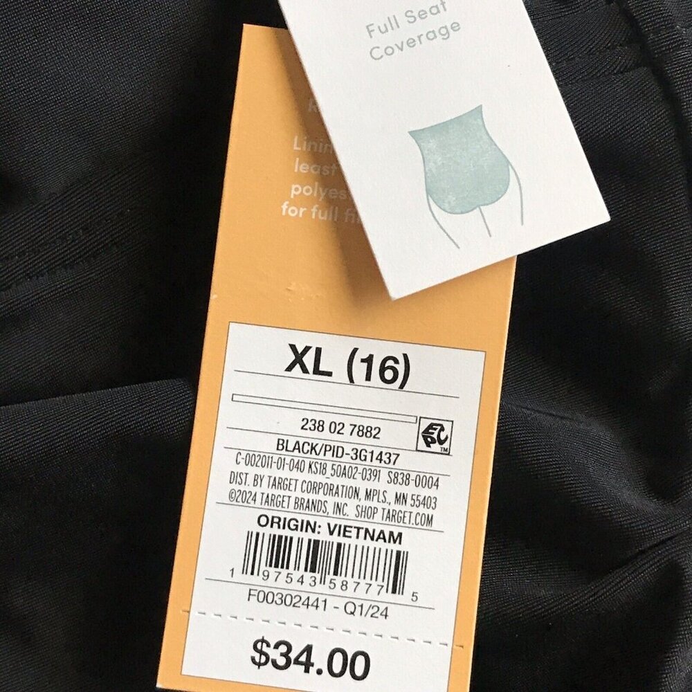 Kona Sol‎ Women's XL (16) Full Coverage Shirred Front One Piece Swimsuit - Picture 9 of 9
